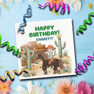 Serviette En Papier Cowboy à cheval fête d'anniversaire