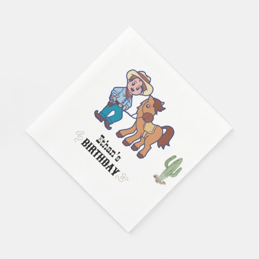Serviette En Papier Cowboy Anniversaire Rodeo Party (Coin)