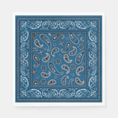 Serviette En Papier Cowboy bleu et blanc (Devant)