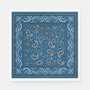 Serviette En Papier Cowboy bleu et blanc