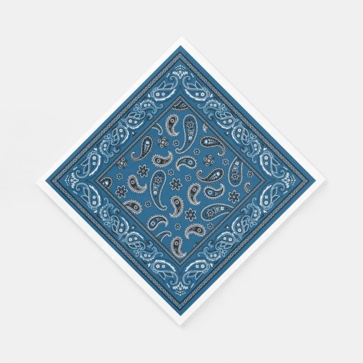 Serviette En Papier Cowboy bleu et blanc (Coin)