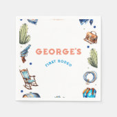 Serviette En Papier Cowboy Blue Western Wild West Anniversaire (Devant)