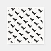 Serviette En Papier Cowboy Boot Spire Silhouette Motif noir blanc (Devant)
