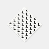 Serviette En Papier Cowboy Boot Spire Silhouette Motif noir blanc (Coin)