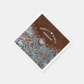 Serviette En Papier cowboy brun turquoise pays mariage de l'ouest (Coin)