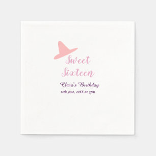 Serviette En Papier cowboy fille doux 16ème anniversaire rose violet n