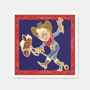 Serviette En Papier Cowboy Kid Du Parti Occidental À Cheval Stick