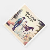 Serviette En Papier Cowboy, mariée et Mariage du cheval (Coin)