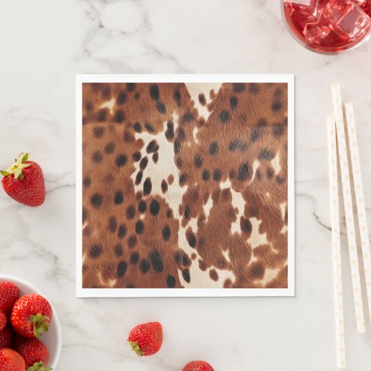 Serviette En Papier Cowboy noir Brown occidental (En situation)