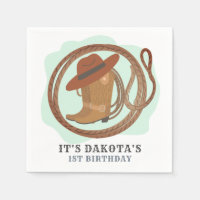 Cowboy Première fête d'anniversaire Napkins
