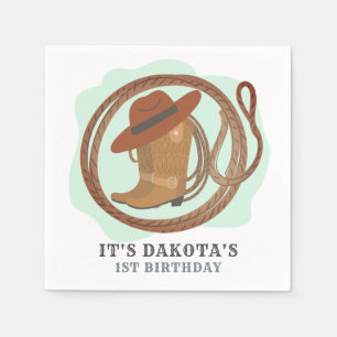 Serviette En Papier Cowboy Première fête d'anniversaire Napkins