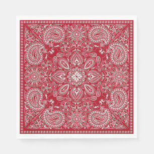 Serviette En Papier Cowboy rouge et blanc