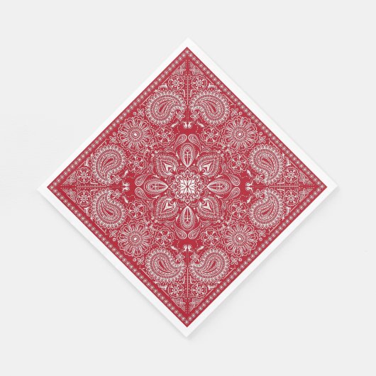 Serviette En Papier Cowboy rouge et blanc (Coin)