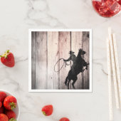 Serviette En Papier Cowboy Rustic Wood Grange Pays Fête d'anniversaire (En situation)