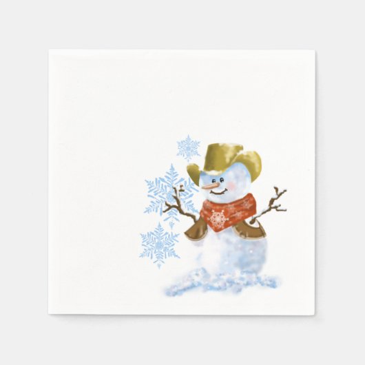 Serviette En Papier Cowboy Snowman Papier Napkin (Devant)