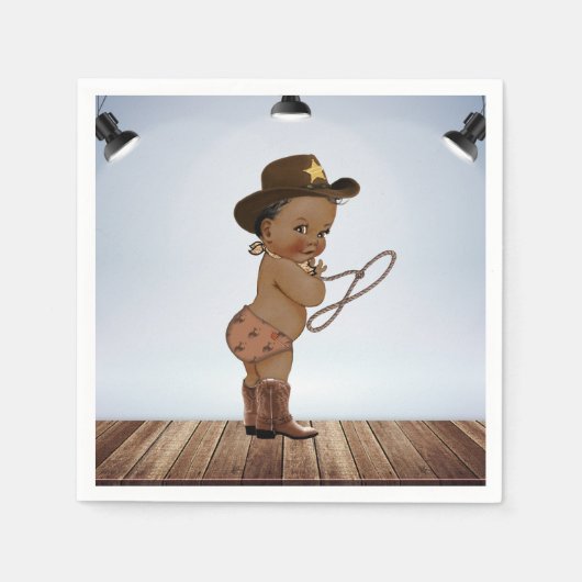 Serviette En Papier Cowboy Sur Son Chemin Baby shower Napkins (Devant)