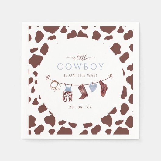 Serviette En Papier Cowboy Wild West Rodeo Western Boy Baby shower (Devant)