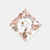 Serviette En Papier Cowgirl 1er Rodéo Empreinte Cowprint (Coin)