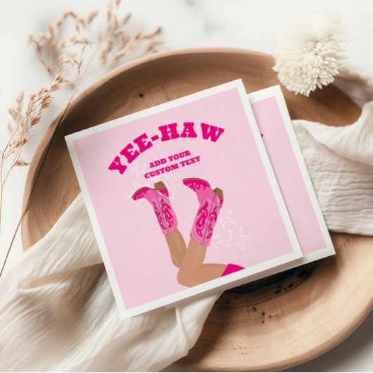 Serviette En Papier Cowgirl Boots Custom Personalized