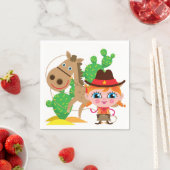 Serviette En Papier Cowgirl et Horse (En situation)