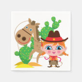 Serviette En Papier Cowgirl et Horse (Devant)