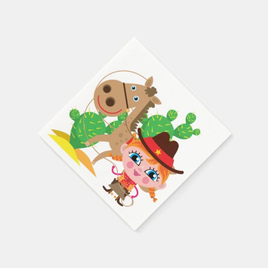Serviette En Papier Cowgirl et Horse (Coin)