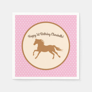 Serviette En Papier Cowgirl Horse Pony Cute 1er Anniversaire de fête 