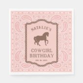 Serviette En Papier Cowgirl rose | Horse Silhouette Party (Devant)