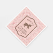 Serviette En Papier Cowgirl rose | Horse Silhouette Party (Coin)