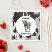 Serviette En Papier Cowhide noir et blanc (En situation)