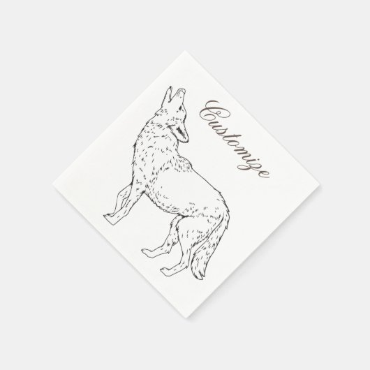 Serviette En Papier Coyote Howling Thunder_Cove (Coin)