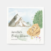 Serviette En Papier Cozy Beige Mountain Watercolor Bear Family (Devant)