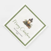 Serviette En Papier Cozy Boho Watercolor Christmas Lantern Dinner  (Coin)