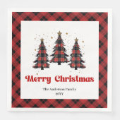 Serviette En Papier Cozy Buffalo Christmas Napkin Personalized (Devant)