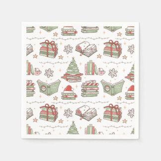 Serviette En Papier Cozy Christmas Book Lover 