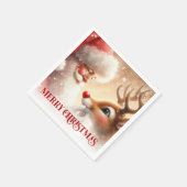 Serviette En Papier Cozy Christmas Napkins Cute Santa Claus Rudolph (Coin)