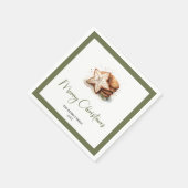 Serviette En Papier Cozy Earthy Christmas Cookies Personalized Napkins (Coin)
