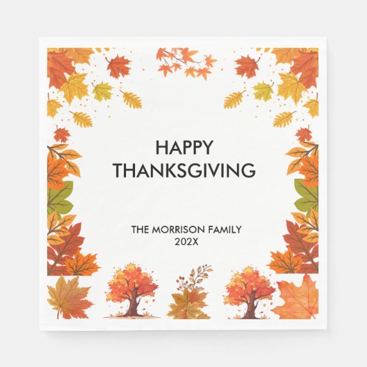 Serviette En Papier Cozy Fall Thanksgiving Dinner Party (Devant)