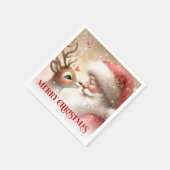 Serviette En Papier Cozy Santa Claus Rudolph Holiday Napkins Dinner  (Coin)