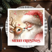 Serviette En Papier Cozy Santa Claus Rudolph Holiday Napkins Dinner 