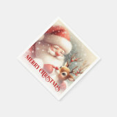Serviette En Papier Cozy Santa Claus Rudolph Holiday Party Dinner Napk (Coin)