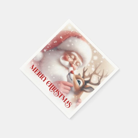 Serviette En Papier Cozy Santa Rudolph Holiday Table Napkins (Coin)