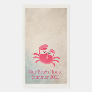 Serviette En Papier Crabby Crab Design Serviette d'hôte