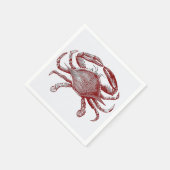 Serviette En Papier Crabby Rouge crayon rouge Crabe de l'océan Art (Coin)