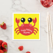 Serviette En Papier Crabe Anniversaire Soirée Cartoon Enfants (En situation)