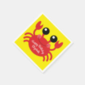 Serviette En Papier Crabe Anniversaire Soirée Cartoon Enfants (Coin)
