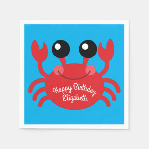 Serviette En Papier Crabe Anniversaire Soirée Cartoon Enfants