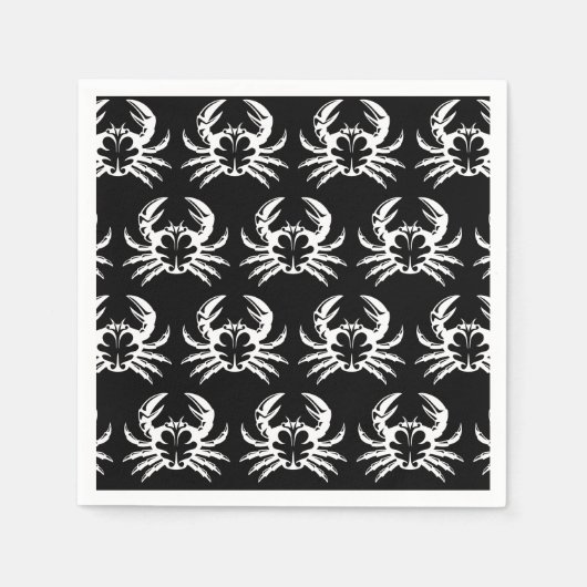 Serviette En Papier Crabe blanc (Devant)