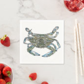 Serviette En Papier Crabe bleu (En situation)