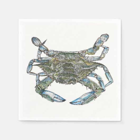 Serviette En Papier Crabe bleu (Devant)